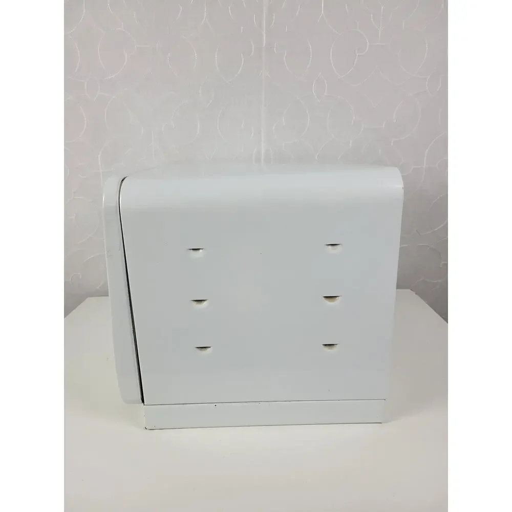 Vintage KCO Canada Bread Box White MCM Metal Retro Kitchen Storage Countertop